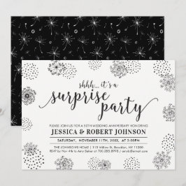 Convite Preto | Surpresa de Bodas de 50 Anos Moderna