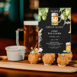 Convite Preto Tornar 50 Excelente Novamente Festa de anive