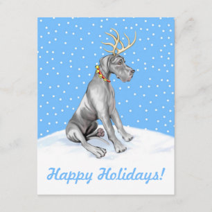 Convite Preto UC do Natal da rena de great dane