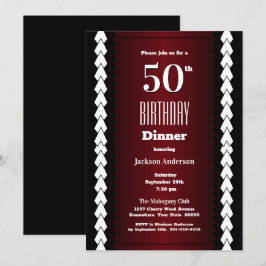 Convite Preto Vermelho e Branco 50º Janto de Aniversário