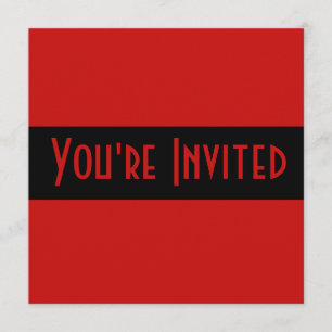 Convite preto vermelho simples
