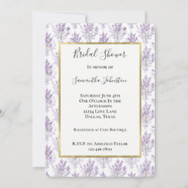 Convite Pretty Lavender Flowers Bridal Shower
