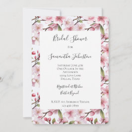 Convite Pretty Pink Cherry Blossom Floral Bridal Shower