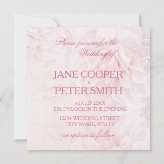 Convite Pretty pink flowers Budget Wedding Invitation