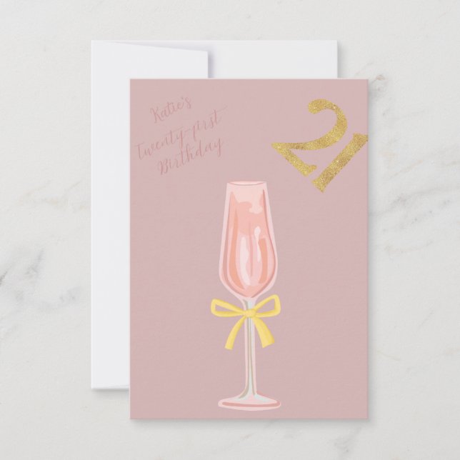 Convite Pretty yet Chic 21st Birthday  (Frente)