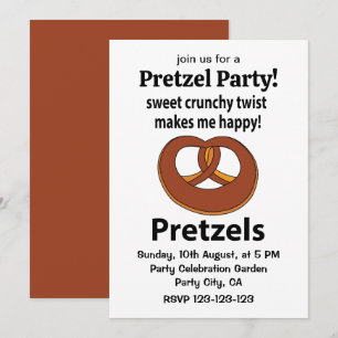 Convite Pretzel Doce Torção Crocante Me Faz Feliz Pretzel