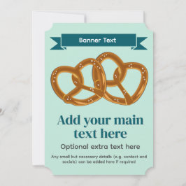 Convite Pretzel Motif em menta pálida - texto próprio