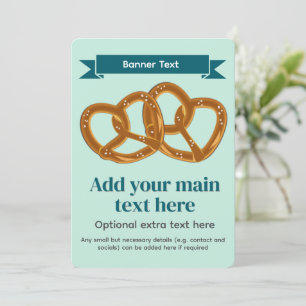 Convite Pretzel Motif em menta pálida - texto próprio