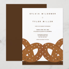 Convite Pretzels Salgados Castanho Branco Vertical