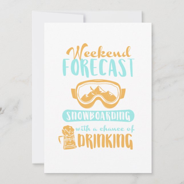 Convite Previsão de fim de semana do Snowboard Winter Spor (Frente)