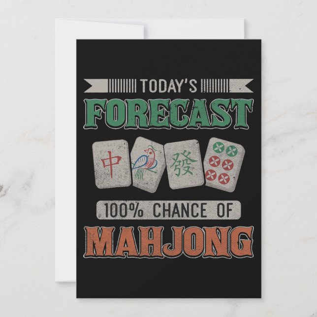 Convite Previsão de hoje de 100 chances do partido Mahjong (Frente)