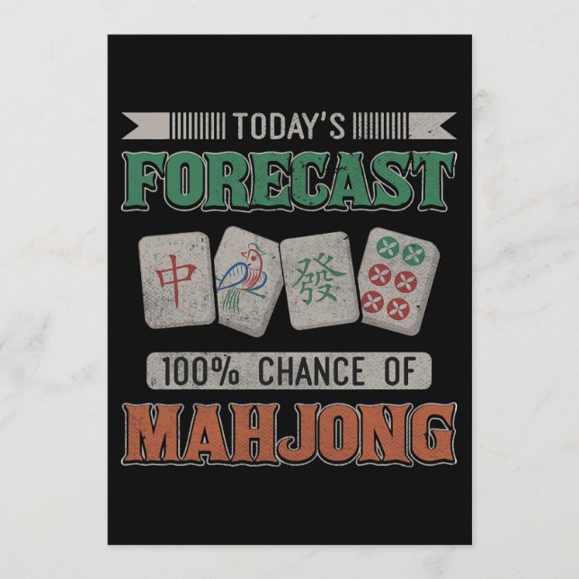 Convite Previsão de hoje de 100 chances do partido Mahjong (Frente)
