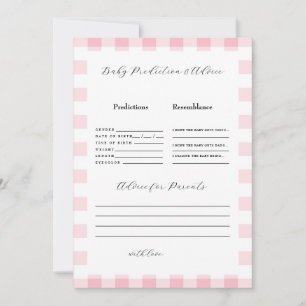 Convite Previsões de Chá de fraldas de Gingham Rosa II