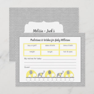 Convite Previsões e desejos do chá de fraldas - neutros