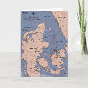 Convite Previsões meteorológicas de Vintage na Dinamarca