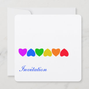 Convite Pride Rainbow Heart Line