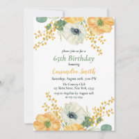 Primavera Anemone Flower Orange & White Birday