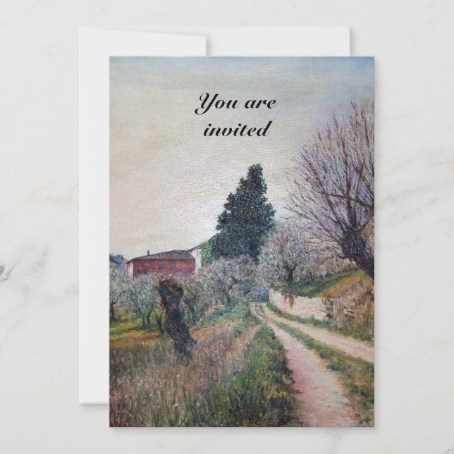 Convite PRIMAVERA ANTERIOR EM VERNALESE/Paisagem Toscana (Frente)