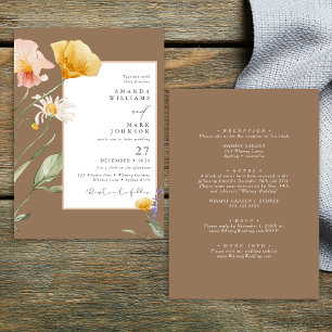 Convite Primavera Autumn Wildflower Botanical Weding