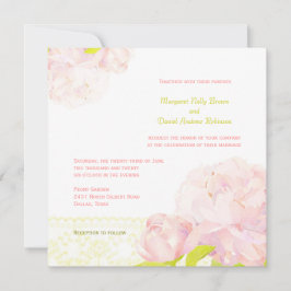 Convite Primavera Blush Peony Floral Wedding