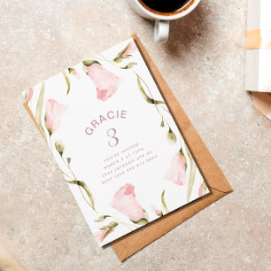 Convite Primavera Boho Wildflower Festa de aniversário Gi