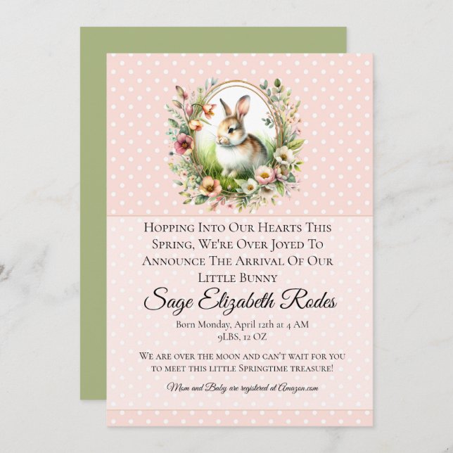 Convite Primavera Bunny (Frente/Verso)