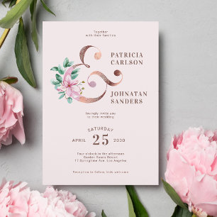 Convite Primavera cor-de-rosa rosa rosa-rosa, casamento fl