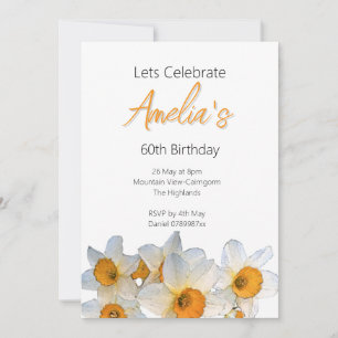Convite Primavera Daffodil Birthday