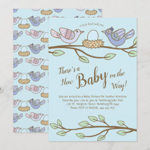 Convite Primavera De Aves, Chá de fraldas Co-Ed Gênero N
