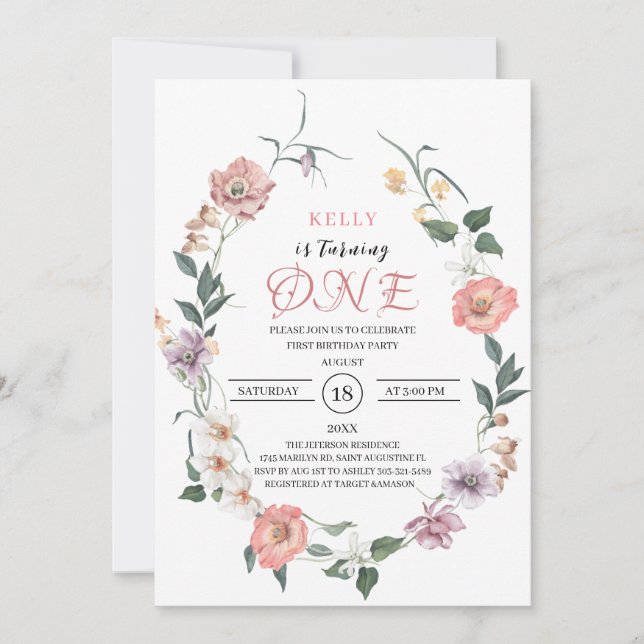 Convite Primavera de flor selvagem está fazendo uma celebr (Frente)