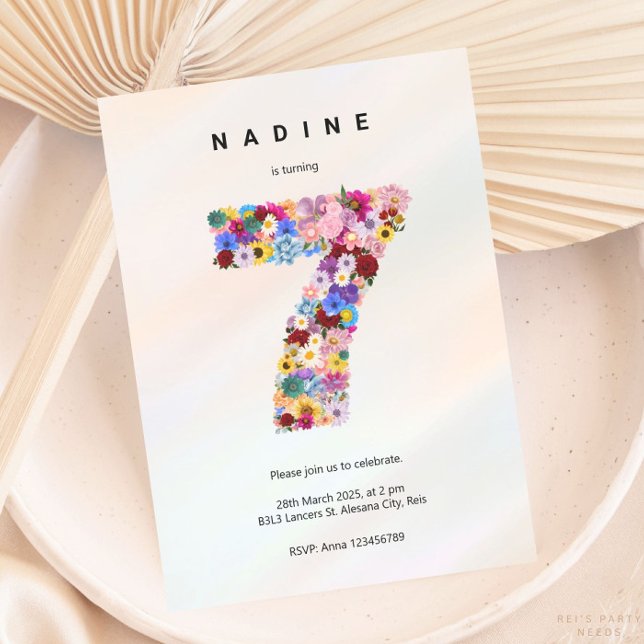 Convite Primavera de Jardim de Aniversário do Elegante Flo (Criador carregado)