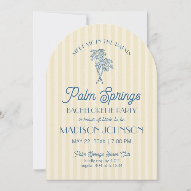 Convite Primavera de Palma Amarelo Festa de solteira de Pr (Frente)