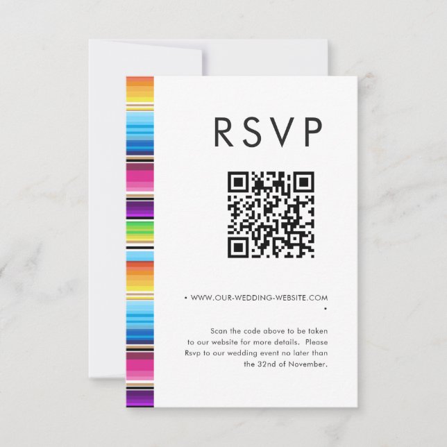 Convite Primavera de Serape | Código QR de casamento RSVP (Frente)