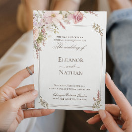 Convite Primavera de Verão Floral Casamento