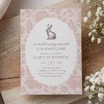 Convite Primavera de Vintage, primeiro aniversario de coel<br><div class="desc">Celebre o seu aniversário com este convite temático elegante.</div>