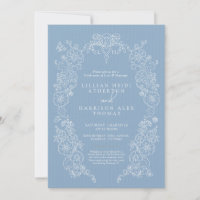 Primavera Fleur de lis casamento azul-poeirento