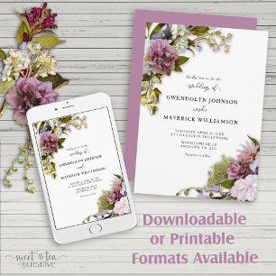 Convite Primavera Floral Greenery Wedding