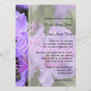 Convite primavera floral roxo elegante/casamento de verão