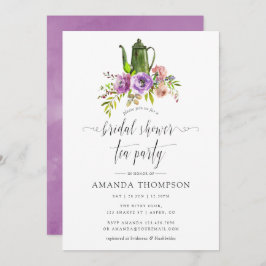 Convite Primavera Floral Watercolor Chá de panela Tea Part