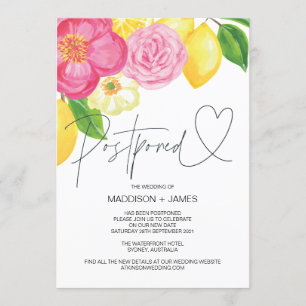 Convite Primavera Floral Wedding Adiado Alterar a Data