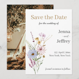 Convite Primavera Flower Boho Weding Date (Casamento De Bo