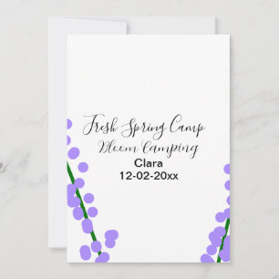 Convite Primavera fresca flores de lavanda de camping nome