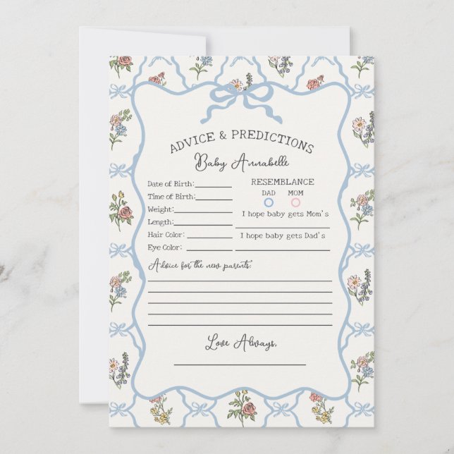 Convite Primavera Garden Party Floral Chá Advice para Bebê (Frente)