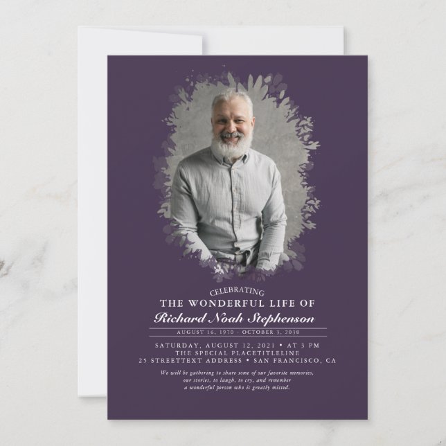 Convite Primavera Greenery Foliage Silhouette Foto Funeral (Frente)