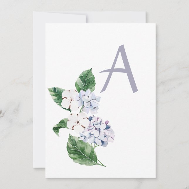 Convite Primavera HYRDANGEA com letra personalizável (Frente)