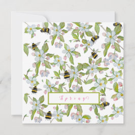 Convite Primavera jardim florescente e mamangabas