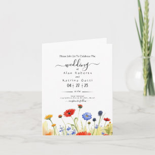 Convite Primavera Meadow Wildflower Wedding