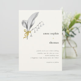 Convite Primavera minimalista moderno Lily do Casamento do