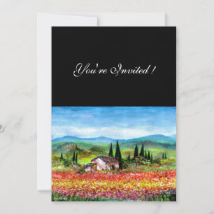 Convite PRIMAVERA NA TOSCANA, vermelho rosa amarelo azul b