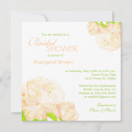 Convite Primavera Peach Peony Boho Chá de panela